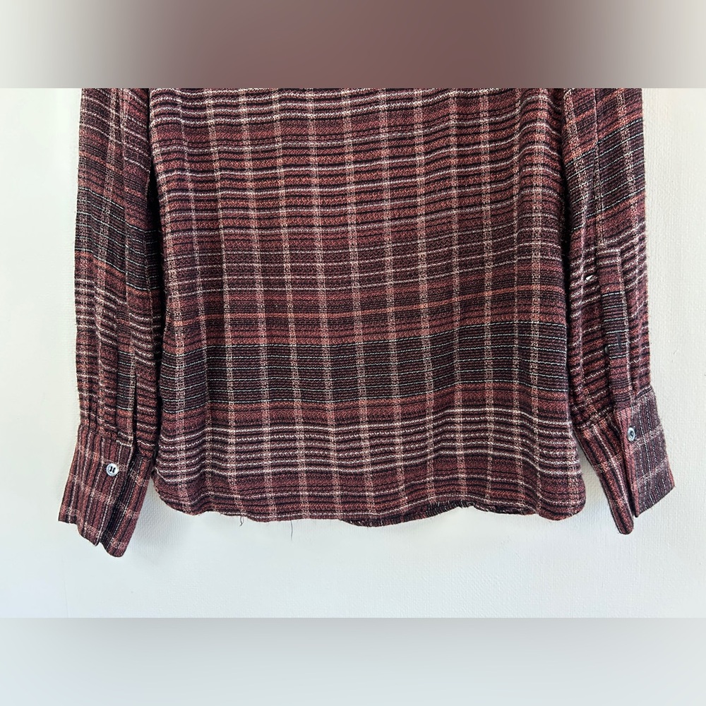 BILLY REID Plaid Italian Button Top Heritage Equestrian Academia Viscose Size XS - Picture 14 of 16